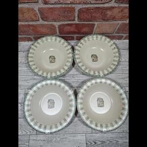 Pfaltzgraff Naturewood Portfolio Birdhouse Cereal Soup Bowls 7.25" Set of 4